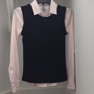 Striped buttoned down shirt and vest